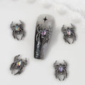 Ranvi 30PCS Halloween Nail Art Charms,Spider Metal Dark Gothic Alloy Diamond for Women Girls Halloween Nail Decorations Design(Black Spider-Colored Diamond)