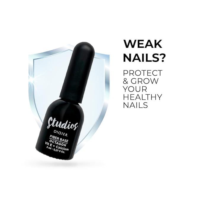 DIDIER LAB - Bond Primer and Fiber Gel Base Coat Octagon - Fiberglas Gel Base Coat Nail Polish with Vitamins and Minerals - Acid Free Primer - LED UV Nail Polish Set
