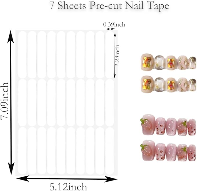 100Pcs Empty Holographic Nail Storage Bag Press on Nail Packaging Bag and 100Pcs Display Black Cardboard with 7 Sheets Pre-cut Nail Tape for Nails Display