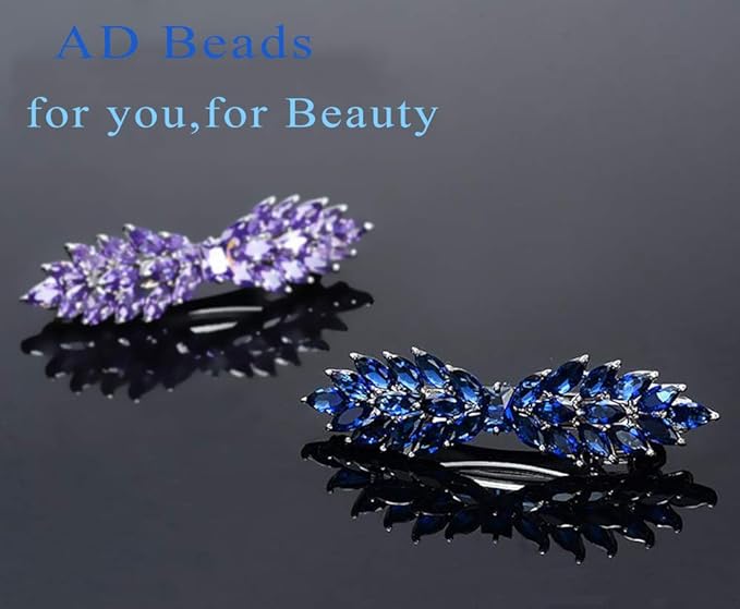 AD Beads 4300 Pieces Flat Back Nail Art Rhinestones Round Beads 6 Sizes (2-6.5mm) with Storage Organizer Box,Rhinestones Picking Pen for Nail Art Phone Decorations Crafts DIY (Blue Zircon)