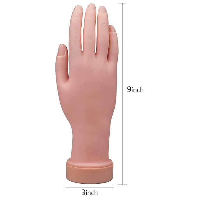 Hedume 3 Pack Practice Hand, Nail Trainning Practice Hand, Fake Hand for Nails Practice, Flexible Movable Fake Hand Manicure Practice Tool for Nail Art Training