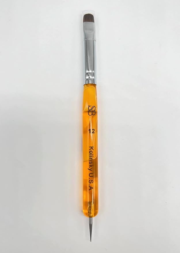 Premium Kolinsky French Brush (Size 12 with Dotting Tool, Acrylic Handle)