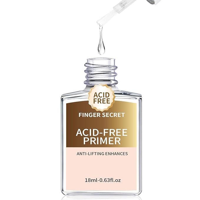 18ml Acid-Free Primer for Gel Nail Polish 0.63floz, Fast Air Dry Base Coat Nail Primer Bond Pre Enhanced Adhesion Before Builder Gel for Flase Acrylic Nails Art Design in Salon Home Use