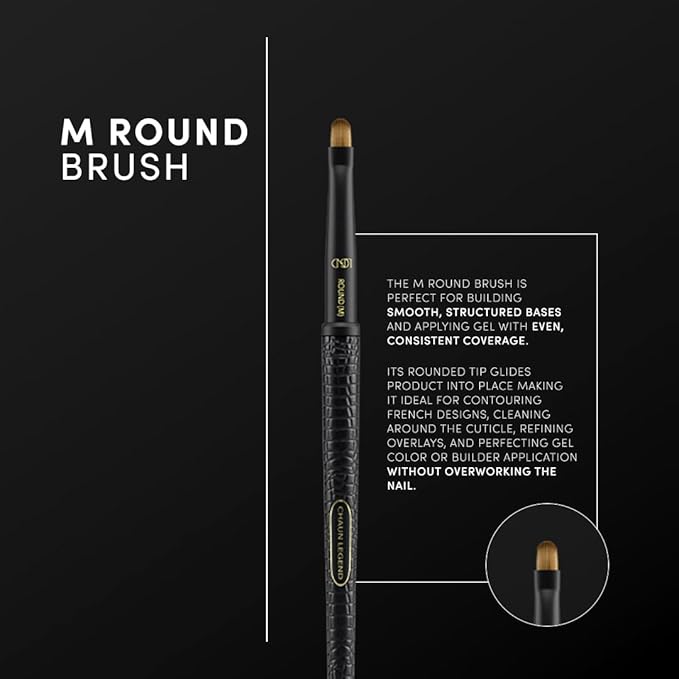 Chaun Legend Nail Art Brush - M Round (Clean Up Brush Gel Polish Nail Art Design Pen Painting Tools Fingernail Brush Nail Cleaning Brush Nail Art Liner Brush and Nail Dotting Pen Salon Diy at Home)