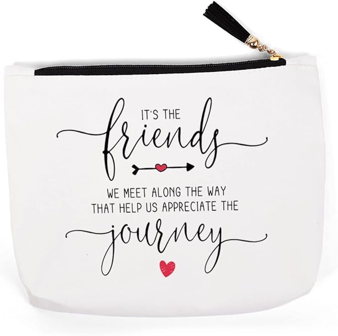Bestie Gifts for Women, Sister Gifts from Sister, Friendship Gifts for Women Friends, Best Friend for Women, Birthday Christmas Gifts for Soul Sister It s The Friends Journey Makeup Bag