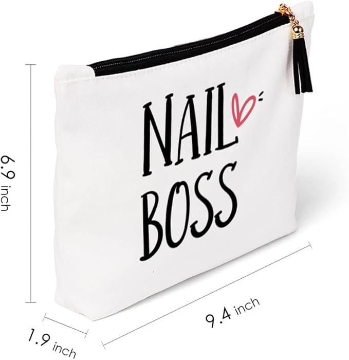 Nail Tech Gifts for Women, Nail Boss Gifts, Nail Artist Gift Beautician Gift Nail Tech Charm Manicurist Gift Graduation Nail Technician Christmas Birthday Gifts, Nail Boss Makeup Bag