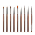 Nail Art Brushes Set, 9pcs Nail Design Painting Brushes, Professional Nail Art Design Brushes, Nail Fine Liner Brushes,Brown