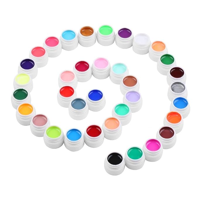 36 Colors Nail Art Gel Paint Kit, 38PCS Polish Set With Brush for DIY Design At Home, Solid Polish for DIY, Nails Kits Gift for Women