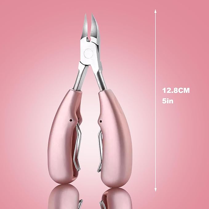 10pcs Ingrown Toenail Pedicure Tool Kit, Professional Surgical Stainless Steel Ingrown Toenail Removal, Treatment for Nail Correction Polish Pain Relief (Pink)