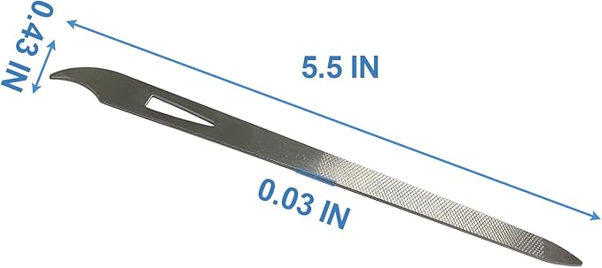 Nail Files for Natural Nails (6 Pack), Metal Nail File 5.5’’ Stainless Steel Thin Durable Nail Filer with Curved Sharp Pointed Tip Double Sided Manicure Pedicure Toenails Tools