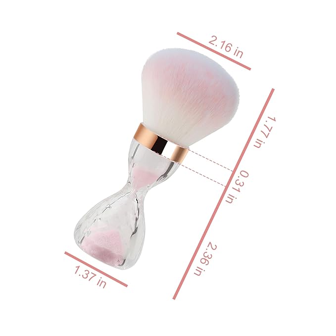 Dust Brush for Nails Fluffy Nail Duster Brushes for Cleaning and Dusting Powder Pink Nail Art Brush for Manicure Lean Up Tools to Brush Off Dust Under Clawd Home or Salon Use