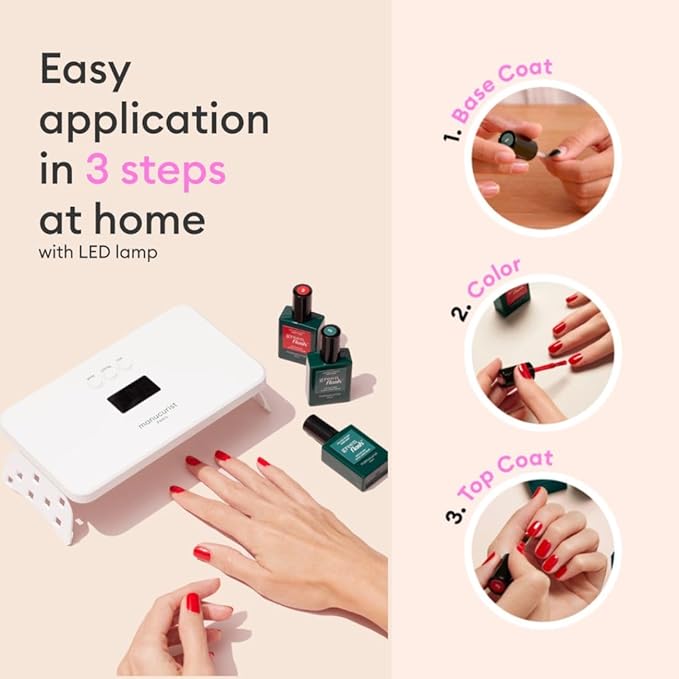 Manucurist Green Flash LED Pastel Green Pistachio Gel Nail Polish - Vegan, 12-Free, Plant-Based Gel Polish - Strengthens and Protects the Nail - Gel Color Nail Polish - Made in France - 0.5 fl oz