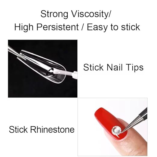 Super Strong Nail Glue for Press On Nails, Nail Tips & Acrylics – Long-Lasting Brush-On Nail Adhesive for Professional & DIY Use – No Mess, Fast Drying, Precision Application (Nail Glue, 1, Count)
