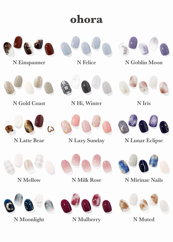 ohora Semi Cured Gel Nail Strips (N Juliet) - Pink, Solid, Works with Any UV/LED Lamps, Salon-Quality, Long Lasting, Easy to Apply & Remove - Includes 2 Prep Pads, Nail File & Wooden Stick