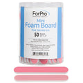 ForPro Professional Collection Mini Foam Board, Double-Sided Nail File, 280/400 Grit, 3.5” L x .5” W, Pink, 50-Count