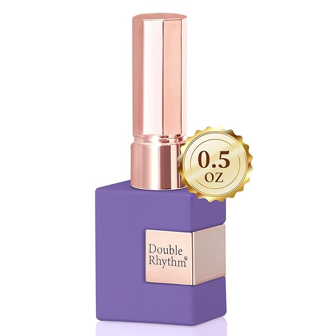 Double Rhythm 0.5 Oz Gel Nail Polish Neutral Natural Same Color Same Bottle Translucent Light Milky Pastel 15ML Manicure French Design Art DIY at Home (Plum Purple-A1590)