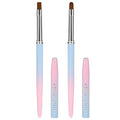 Sliverdew Nail Polish Clean Up Brush, 2Pcs Round&Flat Nail Art Polish Brush for Cleaning, Finger Nail Cleaning Brushes for Nail Art, Professional Nail Painting Brush
