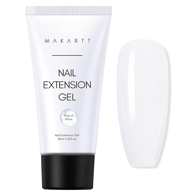 Makartt Poly Nail Gel Hema-Free Milky White 50ML Gel Builder for Natural-Looking Nail Strengthener 3D Diy Hard Gel Manicures Nail Art Home Salon-Wips of White