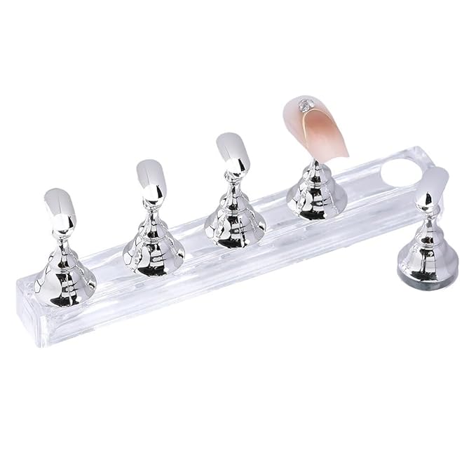 Nail Stand,Magnetic Nail Tip Holder,Fingernail Display Board Practice Board Long Strip Nail Piece Holder Nail Manicure Tool Home Salon Use False Nail Stand