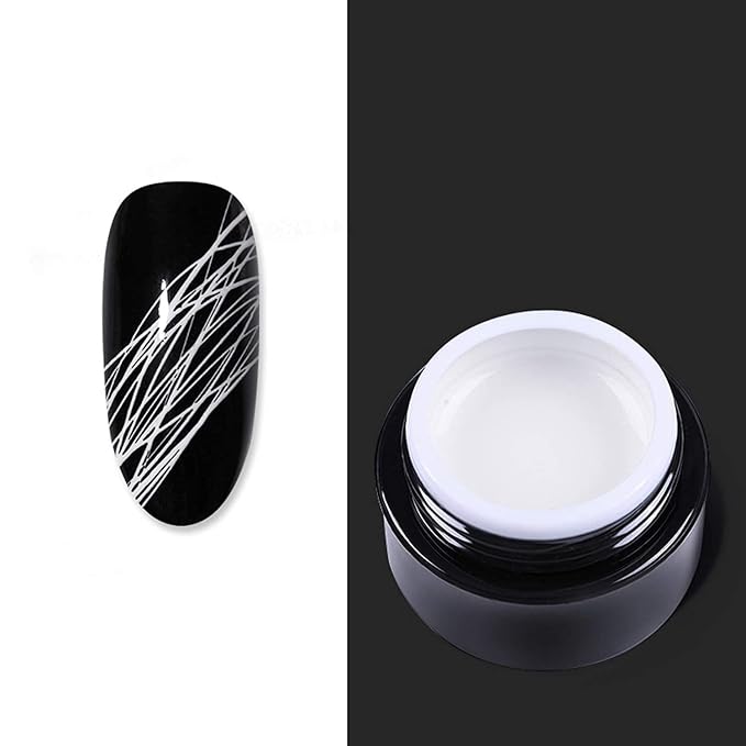 White Spider Gel for Nails, White Gel Paint for Nails Art UV LED DIY Design Manicure Spider Paint Nail Gel for Nail Art