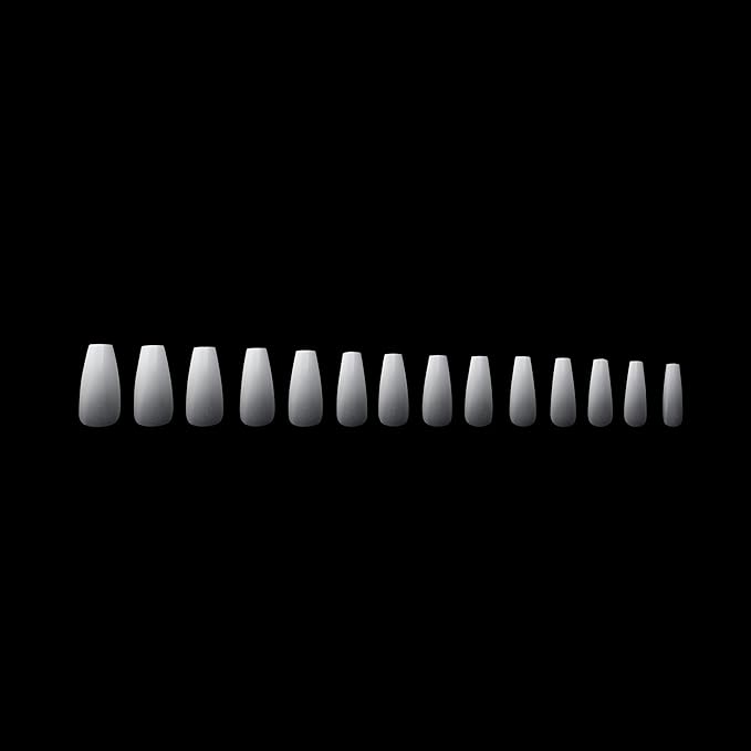 Apres Ombre Gel-X® Box of Nail Tips, 14 Sizes 00-9, Premium Quality (Natural Coffin Medium, 210 Count)