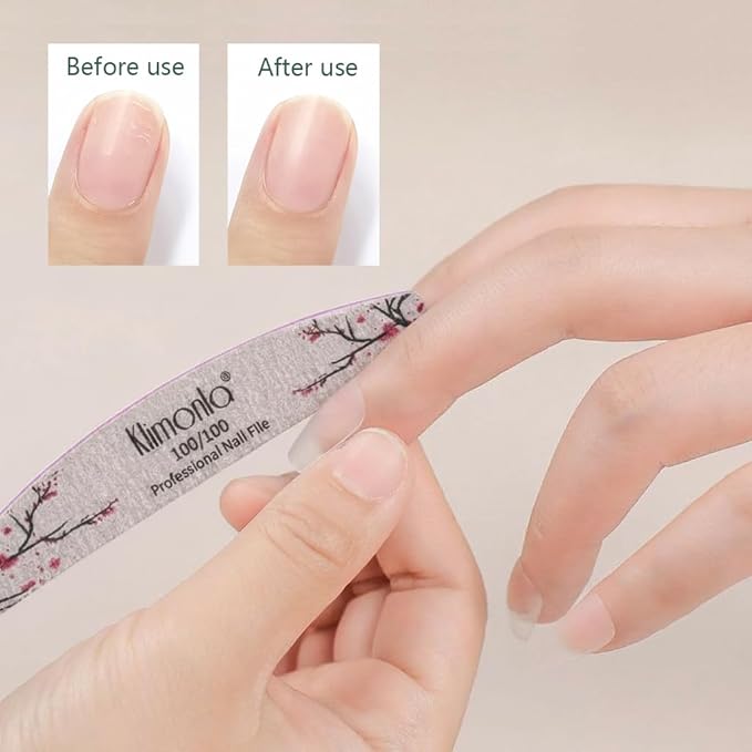 50PCS Floral Professional Nail Files 80/100/150/180/240 Grit, Emery Boards Nail Files for Natural Nails and Acrylic Nails, Double Sided Emory Boards limas para unas acrilicas Reusable Manicure Tools
