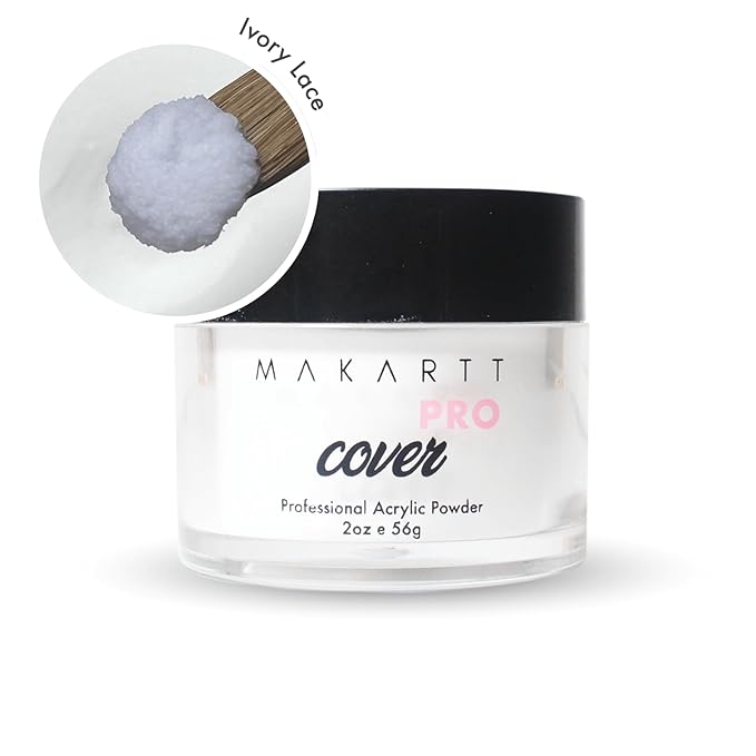 MakarttPro Acrylic Powder – Durable, Long-Lasting, Easy-Apply Formula for Nail Extensions, Overlays, Sculpting & Nail Art – 56g/2oz – Ivory Lace, Perfect for Pros and At-Home Use