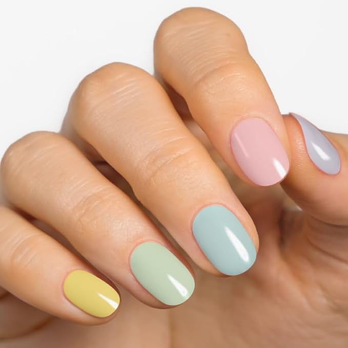 MOYOU LONDON Semi Cured Gel Nail Strips - 20 Pcs. Waterproof Gel Nail Wraps, Cures in Sunlight or UV/LED Lamp, Lasts Up to 2+ Weeks, Stretchable, Easy to Apply & Remove, Vegan & Cruelty-Free