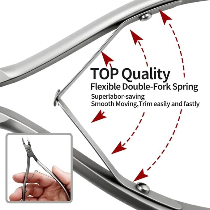 IVON Salon-Quality Cuticle Trimmer, Premium Stainless Steel Cuticle Cutter for Tiny Areas, Professional Manicure Nail Care Tool