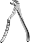 BALUCA Ergonomic Nail Clipper for Seniors - Toenail Clipper for Thick Toenails and Fingernails, Long Handle Nail Clippers with Catcher (Silver, Long Handle)