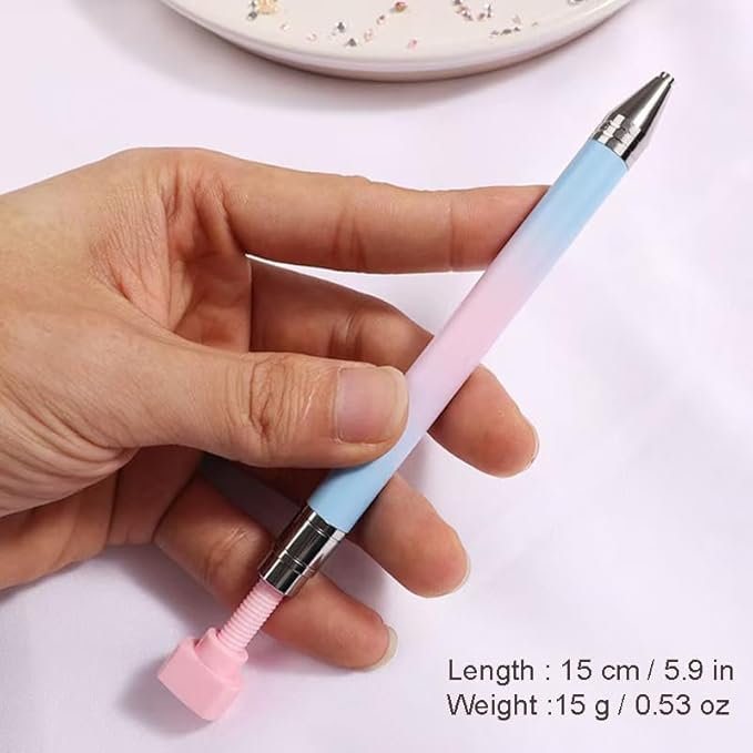 Rhinestone Picker Wax Pen, Refillable Rhinestones Applicator with 3 Additional Wax Refills, Rhinestone Picker Tools for Nail Art Design and Diamond Art Painting