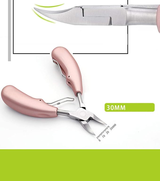 Nail Clippers for Ingrown/Thick Toenail Surgical Grade Stainless Steel Sharp Blades with Soft Ergonomic Handles for Easy Grip Best Nail Clipper & Pedicure Tool (Rose Gold)