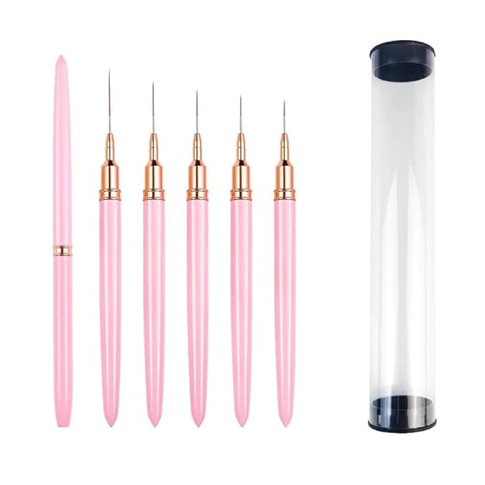 Professional Nail Art Brushes Nail Line Brush UVGel Painting Pen Carved Nail Art Liner 3D Rhinestones Brush For Manicure Nail Decorations For Nail Art Liner Brush Set Diy Drawing Lines Rhinestones Tip