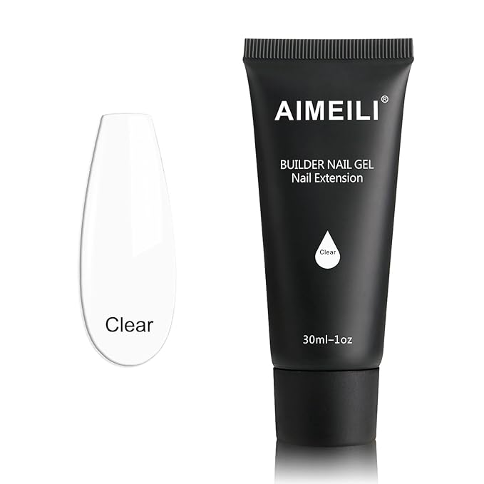 AIMEILI Hema Free Clear Builder Nail Gel Nail Extension, 30ml 1oz Nail Enhancement, Cruelty Free, Vegan
