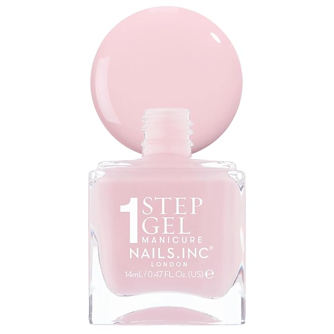 Nails Inc It's Topless Gel-Like Nail Polish, 4-in-1 Base Coat, Treatment, Color & Top Coat, Long Lasting, Strong, Chip Free Nails, Glossy Salon Quality Manicure, Air Dry Polish, Florence, 0.47 Fl Oz