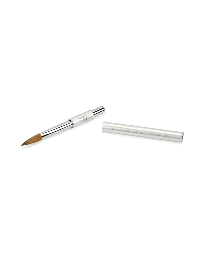 Tones Kolinsky Professional Pure Acrylic Nail Brush - 100% Sable Hair for Sculpting and 3d Nails Art Extension Premium Nail Art Brush for Acrylic Application with Protective Cap Ultra Precise (#10)