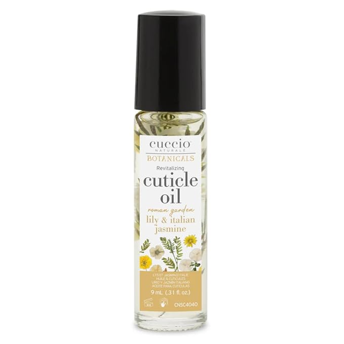 Cuccio Naturale Roll-On Cuticle Oil – Lily & Italian Jasmine Scent, 9mL Travel Rollerball – Revitalizing Cold-Pressed Oils for Dry Cuticles, Nourishing Hydration with Real Flowers & Botanicals