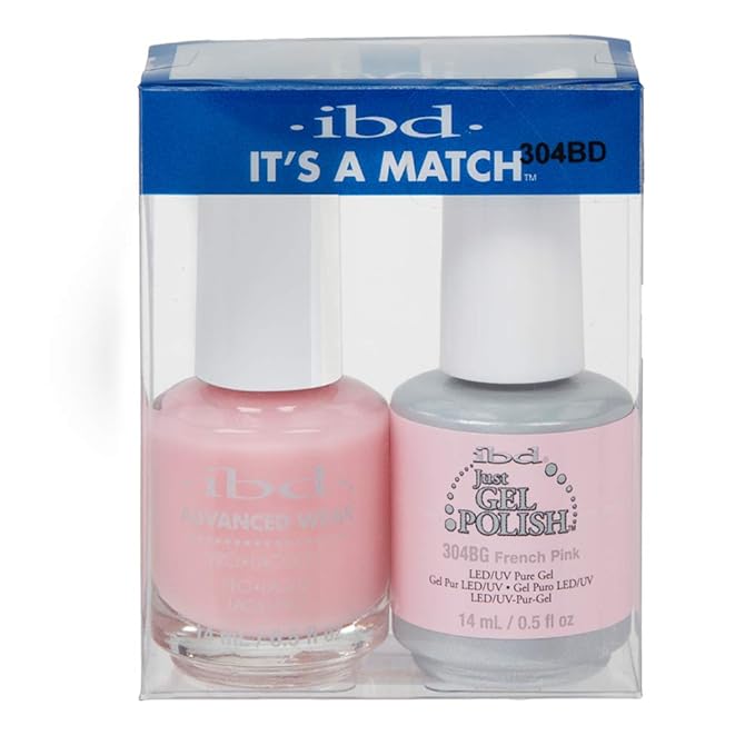IBD It's A Match Duo French Pink 304BD, Nail Lacquer and Gel Polish, 1 Set