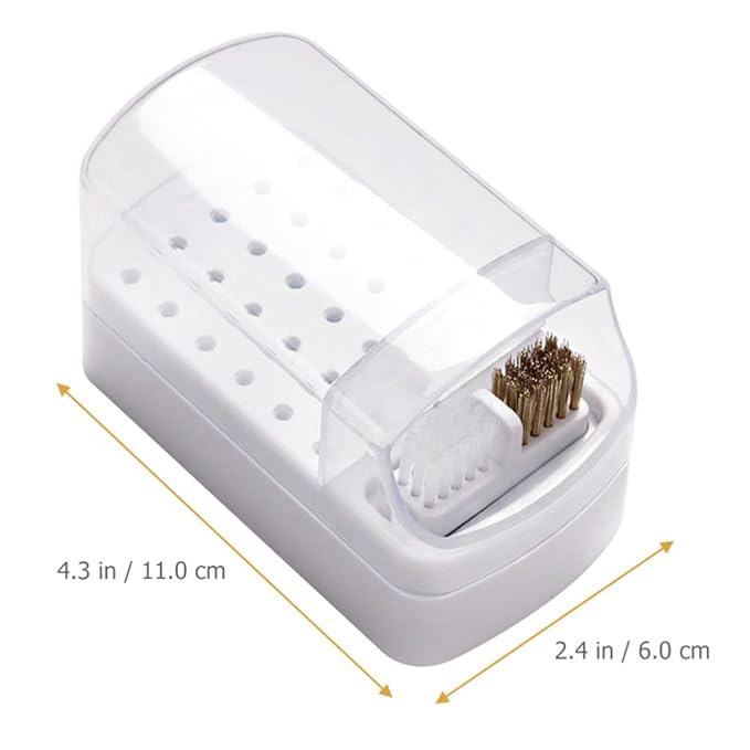 minkissy Nail Drill Bit Holder 30-Slot Storage Case Organizer for Manicure Grinding Heads Dustproof Nail Tool Display Box for Salon and Home