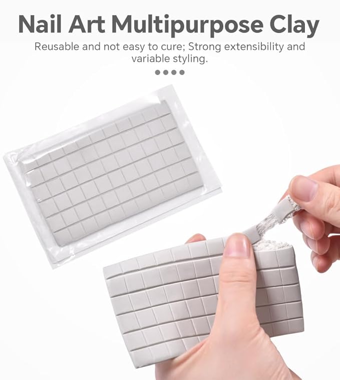 132Pcs Reusable Nail Art Clay Removable Adhesive Sticky Tack Clay Non-Toxic Nail Art DIY Sticky Non Stick Hand Clay Multipurpose Mounting Clay for Nail Art, Posters, Pictures, Cleaning