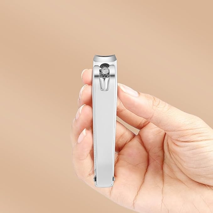 Large Nail Clippers 2-Pack, Sharp Stainless Steel Fingernail & Toenail Trimmers with Nail File, Manicure Kit Fingernail Tools for Men & Women, Black and Silver Color