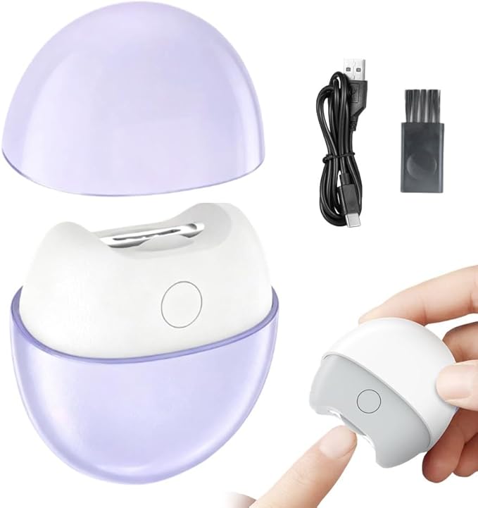 3 in 1 Electric Automatic Nail Clipper with Light, 2026 New 2 Speeds, Magnetic Cover, Nail Scraps Storage, USB Rechargeable, Safety Electric Fingernail Trimmer for Kids, Adult, Seniors, Men (Purple)