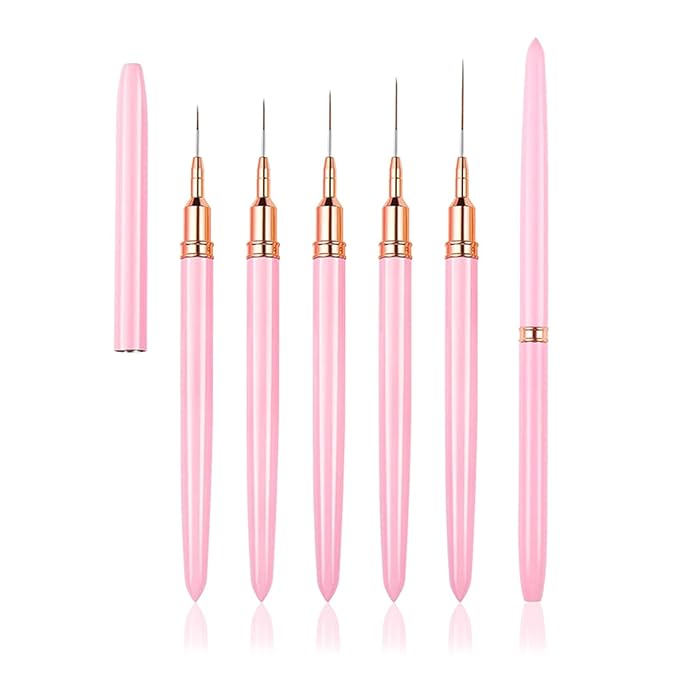 Professional Nail Art Brushes Nail Line Brush UVGel Painting Pen Carved Nail Art Liner 3D Rhinestones Brush For Manicure Nail Decorations For Nail Art Liner Brush Set Diy Drawing Lines Rhinestones Tip