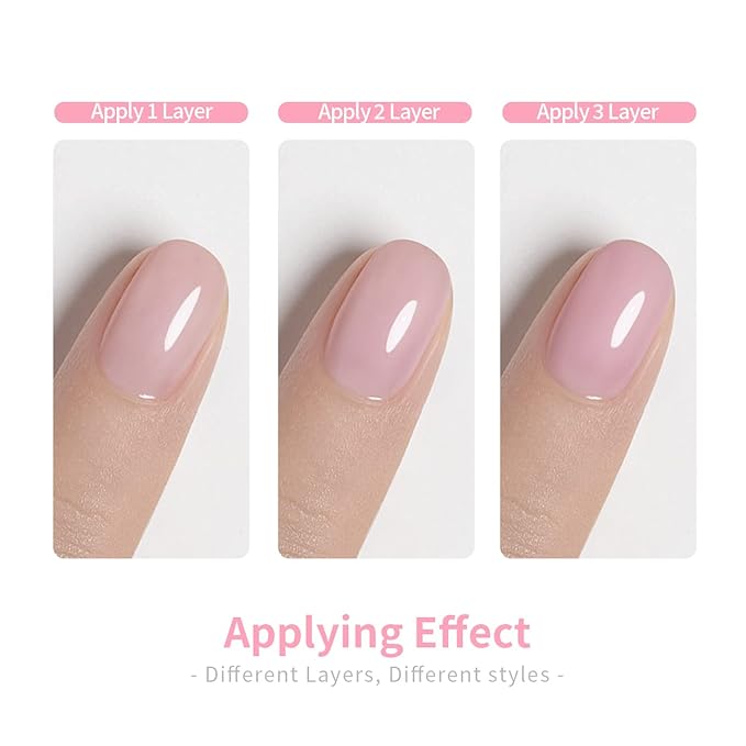 RARJSM Rubber Base Gel Light Pink Sheer Rubber Base Coat Gel Nail Polish Transparente Pink for Nails French Manicure ExtendGel Soak Off UV LED Curing Requires Single Bottle 15ml Salon Home DIY Use