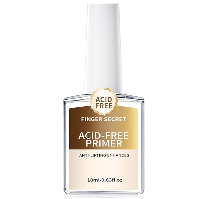 18ml Acid-Free Primer for Gel Nail Polish 0.63floz, Fast Air Dry Base Coat Nail Primer Bond Pre Enhanced Adhesion Before Builder Gel for Flase Acrylic Nails Art Design in Salon Home Use