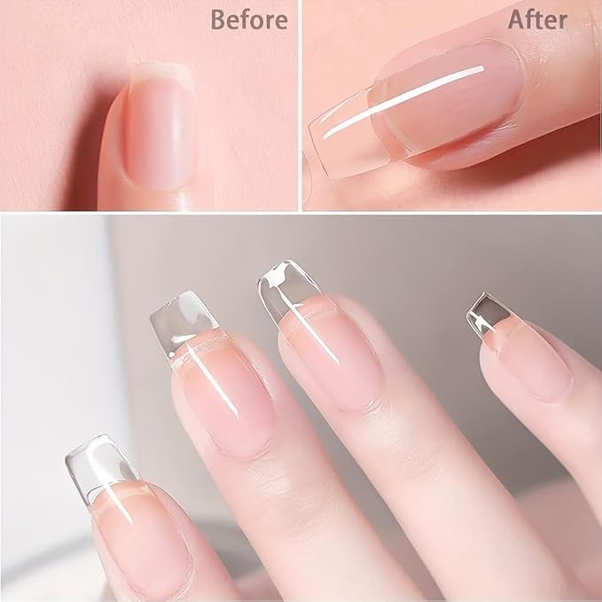 Poly Gel Kit 6 Colors 15ml - Professional Pink Nude Poly Extension Nail Set Soak Off LED/UV Nail Builder Gel for Sculpting, Nail Extensions & Overlays Create Stylish Manicure