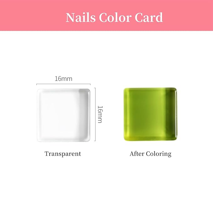 Dioche 50pcs Glass Nail Gel Polish Color Display Cards – Transparent Nail Polish Swatch Cards for Home & Professional Nail Salons