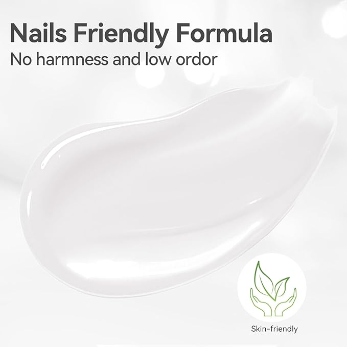BORN PRETTY Builder Gel for Nails, 8-in-1 Milky White Clear Builder Nail Gel for Nail Apex and Gel Extension Strengthener, Nail GLue Gel Hard Gel Base Rhinestone Nail Glue Gel in a Bottle 15ml