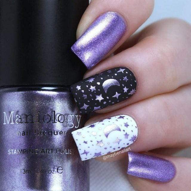 Maniology Hearts + Stars (BM-XL355) Nail Stamping Plate, Classic Beauty, Simple, Easy Beginner Nail Designs