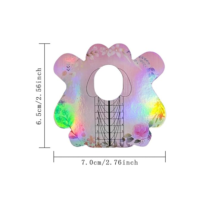 500PCS Stiletto Nail Tips Laser Nail Forms Gel Polish Extension Forms Acrylic Tips Nail Art Decoration DIY Nail Gel Curl